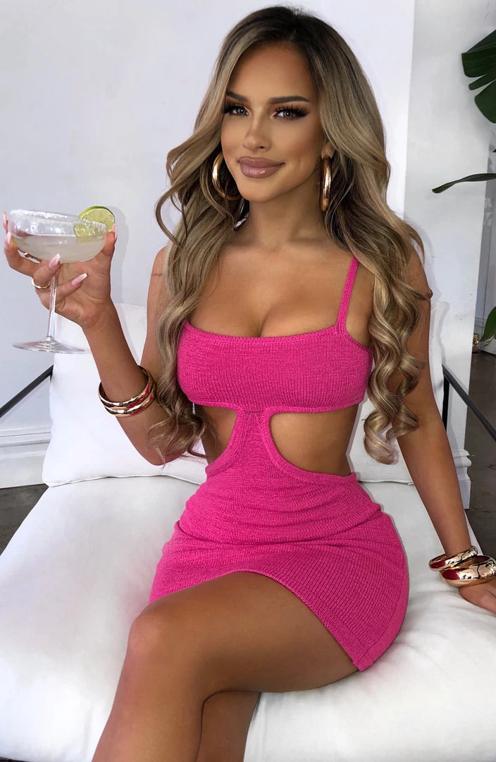 T.T NEW ARRIVALS Luisa Mini Dress - Fuchsia