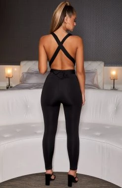 L.F Luxe Life Jumpsuit - Black BACK IN
