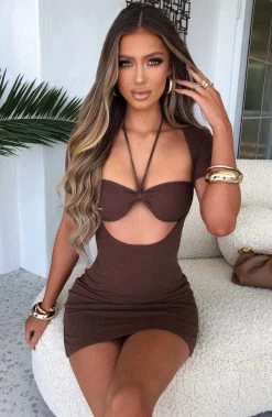 L.F Lyra Mini Dress - Chocolate NEW ARRIVALS