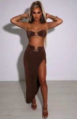 L.F Malia Maxi Skirt - Chocolate