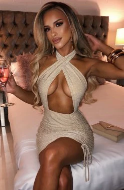 L.F Margarita Mini Dress - Gold Sparkle NEW ARRIVALS