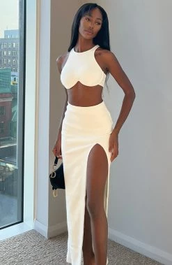 L.F NEW ARRIVALS Mariana Maxi Skirt - White