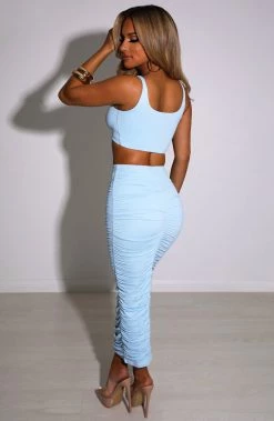 L.F NEW ARRIVALS Marina Maxi Skirt - Baby Blue