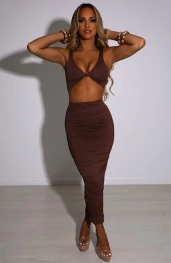 L.F Marina Maxi Skirt - Chocolate NEW ARRIVALS
