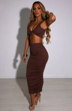 L.F Marina Maxi Skirt - Chocolate NEW ARRIVALS