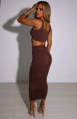 L.F Marina Maxi Skirt - Chocolate NEW ARRIVALS