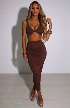 L.F Marina Maxi Skirt - Chocolate NEW ARRIVALS