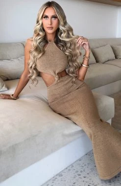 T.T NEW ARRIVALS Martini Maxi Dress - Beige