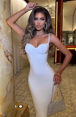 O.X NEW ARRIVALS Mayra Maxi Dress - White