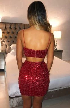 C.F NEW ARRIVALS Mellissa Top - Red Sequin