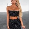 C.F Mellissa Skirt - Black Sequin BACK IN