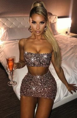 C.F NEW ARRIVALS Mellissa Skirt - Bronze Sequin