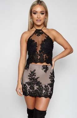 Vendor-unknown Bottoms Lust Lux Skirt - Black