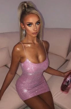 L.F NEW ARRIVALS Mikayla Mini Dress - Pink Glitter