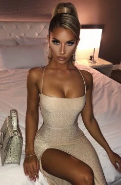 L.F Miley Maxi Dress - Gold Sparkle NEW ARRIVALS