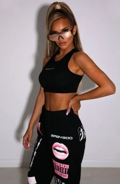 Y.Z Molly Crop - Black