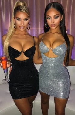 S.D Mya Mini Dress - Silver Glitter