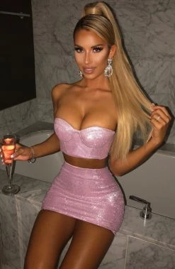 S.D BACK IN Patrice Skirt - Pink Glitter