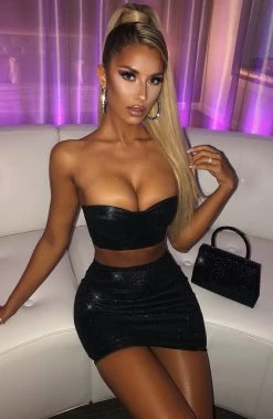 S.D Patrice Top - Black Glitter