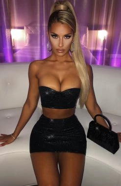 S.D Patrice Top - Black Glitter