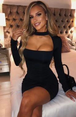 M.T BACK IN Andrea Mini Dress - Black