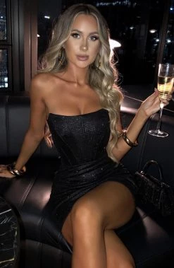 R.F Cindy Mini Dress - Black Glitter NEW ARRIVALS