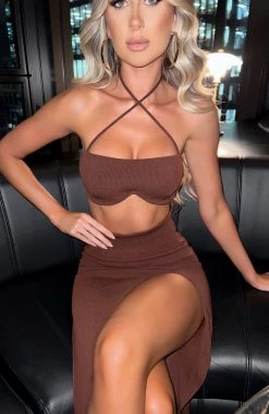 L.F Layla Crop - Chocolate NEW ARRIVALS