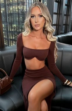 L.F NEW ARRIVALS Peyton Crop - Chocolate