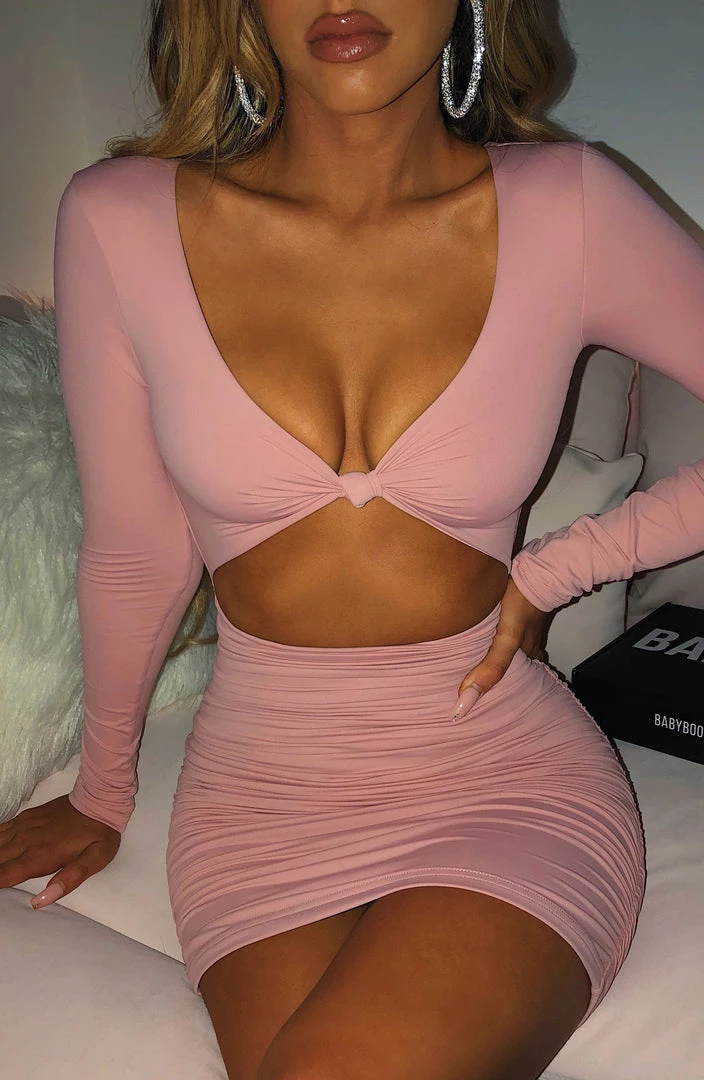 L.F NEW ARRIVALS Celeste Mini Dress - Dusty Pink