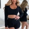 C.F Rita Cozy Crop - Black