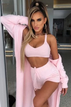 C.F NEW ARRIVALS Avalon Cozy Shorts - Baby Pink