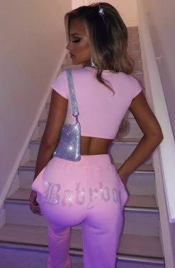 C.F Portia Diamante Crop - Pink