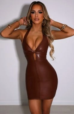 C.F NEW ARRIVALS Renata Mini Dress - Chocolate