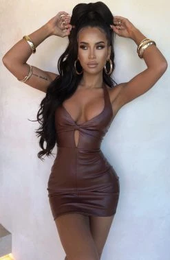 C.F NEW ARRIVALS Renata Mini Dress - Chocolate