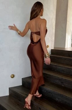 M.T Rheanna Maxi Dress - Chocolate NEW ARRIVALS