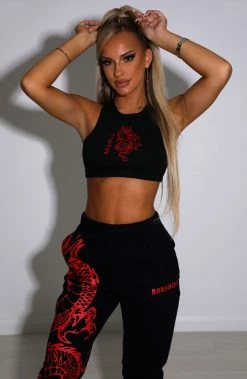 Y.Z NEW ARRIVALS Riri Dragon Crop - Black