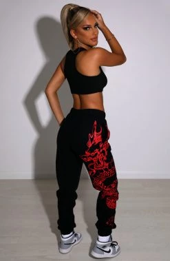 L.F Riri Dragon Trackpants - Black