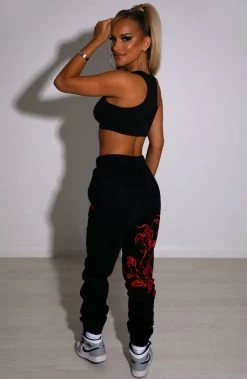 L.F Riri Dragon Trackpants - Black