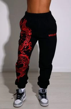 L.F Riri Dragon Trackpants - Black