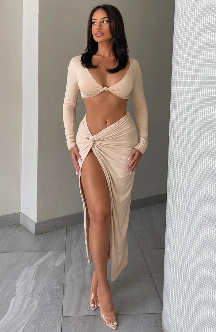 M.T Rosa Maxi Skirt - Nude NEW ARRIVALS