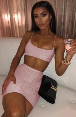 C.F NEW ARRIVALS Samara Skirt - Pink Sparkle