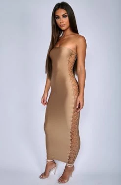 Babyboo Fashion Exposed Dress - Mocha
