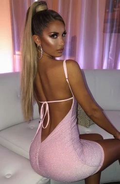 C.F NEW ARRIVALS Sahara Mini Dress - Pink Sparkle