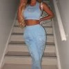 Z.Y CLOTHING Sasha Diamante Trackpants - Blue