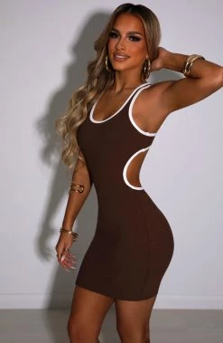 L.F Scarlet Mini Dress - Chocolate NEW ARRIVALS
