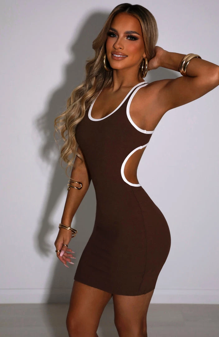 L.F Scarlet Mini Dress - Chocolate NEW ARRIVALS