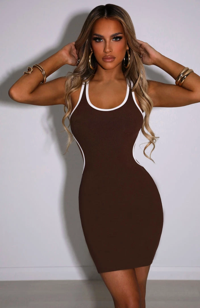 L.F Scarlet Mini Dress - Chocolate NEW ARRIVALS