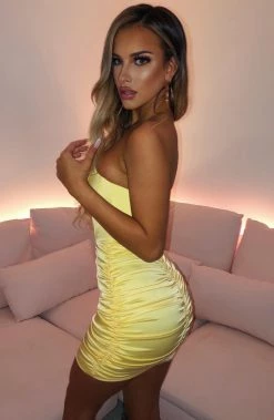 R.F NEW ARRIVALS Serina Mini Dress - Yellow