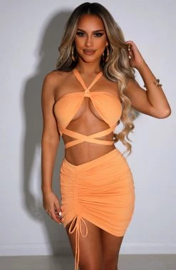 L.F NEW ARRIVALS Xava Mini Skirt - Tangerine