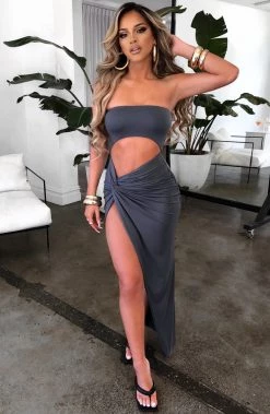 M.T Sylvianna Maxi Dress - Charcoal